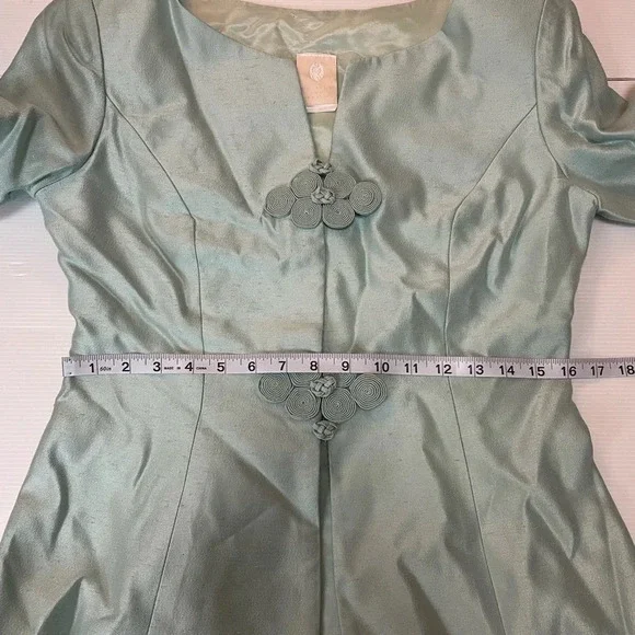 VTG Watters & Watters Jacket MIDI Skirt Suit Set Mint Green Size 8 - 12 - Picture 5 of 13